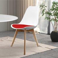 Fusion Living Soho White Plastic Dining Chair with Squared Legs