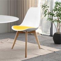 Fusion Living Soho White Plastic Dining Chair with Squared Legs