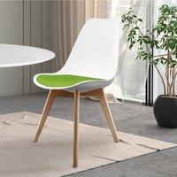 Fusion Living Soho White Plastic Dining Chair with Squared Legs