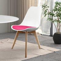 Fusion Living Soho White Plastic Dining Chair with Squared Legs