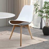 Fusion Living Soho White Plastic Dining Chair with Squared Legs