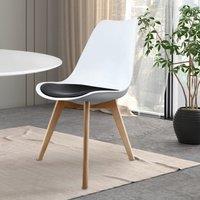 Fusion Living Soho White Plastic Dining Chair with Squared Legs