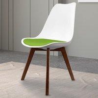 Fusion Living Soho White Plastic Dining Chair with Squared Legs