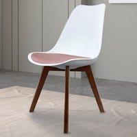 Fusion Living Soho White Plastic Dining Chair with Squared Legs