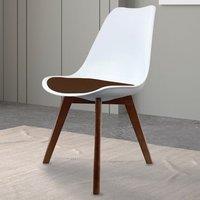 Fusion Living Soho White Plastic Dining Chair with Squared Legs