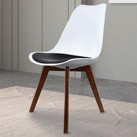 Fusion Living Soho White Plastic Dining Chair with Squared Legs