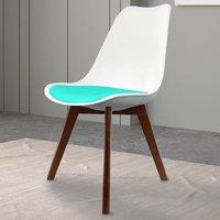 Fusion Living Soho White Plastic Dining Chair with Squared Legs