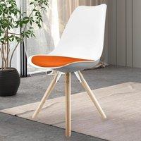 Fusion Living Soho White Plastic Dining Chair with Pyramid Legs