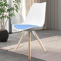 Fusion Living Soho White Plastic Dining Chair with Pyramid Legs