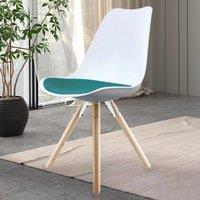 Fusion Living Soho White Plastic Dining Chair with Pyramid Legs