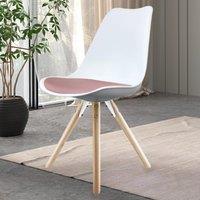 Fusion Living Soho White Plastic Dining Chair with Pyramid Legs