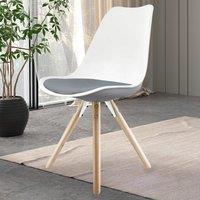 Fusion Living Soho White Plastic Dining Chair with Pyramid Legs