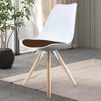 Fusion Living Soho White Plastic Dining Chair with Pyramid Legs