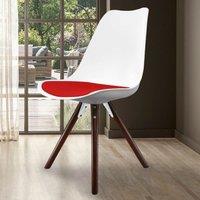 Fusion Living Soho White Plastic Dining Chair with Pyramid Legs