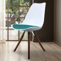 Fusion Living Soho White Plastic Dining Chair with Pyramid Legs