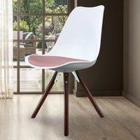 Fusion Living Soho White Plastic Dining Chair with Pyramid Legs