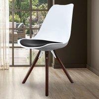 Fusion Living Soho White Plastic Dining Chair with Pyramid Legs