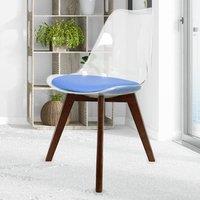 Fusion Living Soho Clear Plastic Dining Chair with Squared Legs