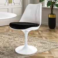 Fusion Living White Tulip Dining Chair with Luxurious Cushion