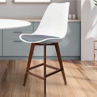 Fusion Living Soho White Plastic Bar Stool