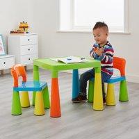 Liberty House Kids Colourful Plastic Table And Two Chairs Set