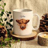 Personalised Boy Highland Cow Mug