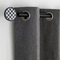 Checkerboard Extendable Metal Eyelet Curtain Pole