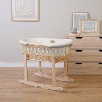 Clair de Lune Organic Wicker Moses Basket With Natural Rocking Stand