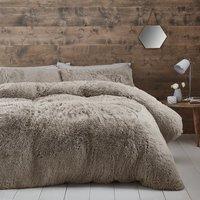 Catherine Lansfield Super Kingsize Cuddly Faux Fur Duvet Cover and Pillowcase Set