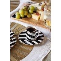 Mikasa Luxe Deco Stripe Espresso Cups and Saucers