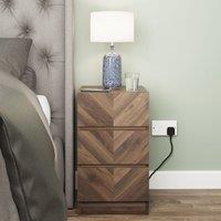 Return - Taranto 3 Drawer Bedside Table, Walnut