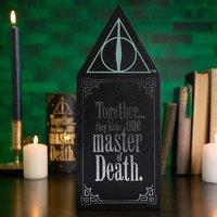 Harry Potter Dark Arts Glow In The Dark Deathly Hallows Wooden Plaque