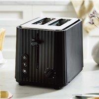Textured Ribbed Plastic 2-Slice Toaster