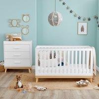 Babymore Mona 2 Piece Nursery Room Set, White