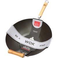 School of Wok Pre Seasoned Carbon Steel Wok with Helper Handle