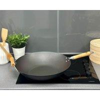 School of Wok Pre Seasoned Carbon Steel Wok with Helper Handle