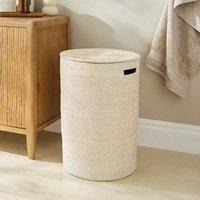 The Edited Life Rattan White Wash Laundry Basket