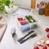 Square Plastic Lunch Box with Cutlery