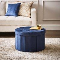 Velvet Large Round Ottoman