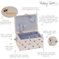 Hobby Gift Bee Happy Medium Embroidered Sewing Box