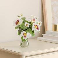 Artificial White Pansy Bundle