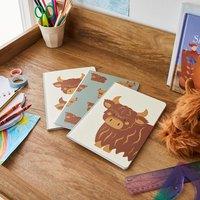 Set of 3 Waters & Noble A5 Highland Cow Notebooks