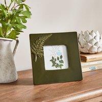 Churchgate Fern Leaf Glazed Ceramic Square Photo Frame