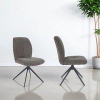 Indus Valley Set of 2 Pebble Swivel Dining Chairs