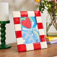 Striped Ceramic Photo Frame