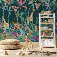 Equatorial Jungle Green Mural