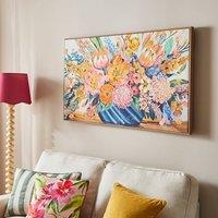 Colourful Flowers Hand Finished Framed Canvas