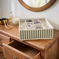 16 Section Striped Drawer Organiser