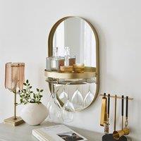 Oval Cocktail Bar Shelf with Mirror