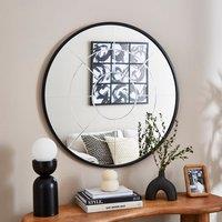 Cora Round Etched Window Wall Mirror
